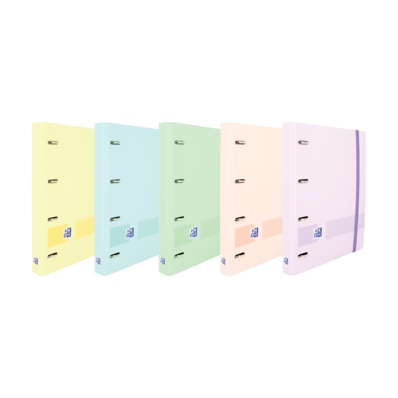 Rilegatrice europea Oxford Live e Go A4+ - Dorso 45 mm - Anelli 4Dx35 mm - 1 linea di ricarica - Colori assortiti