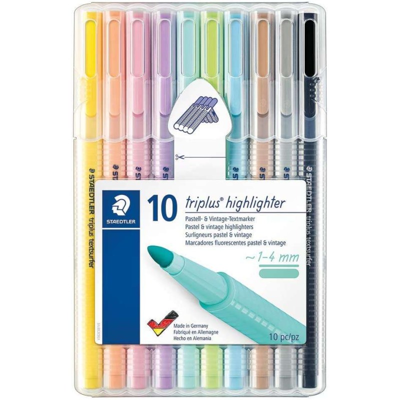Staedtler Triplus Textsurfer 362 Confezione da 10 evidenziatori - Tratto 1 - 4 mm circa - Vaschetta a base d'acqua - Col