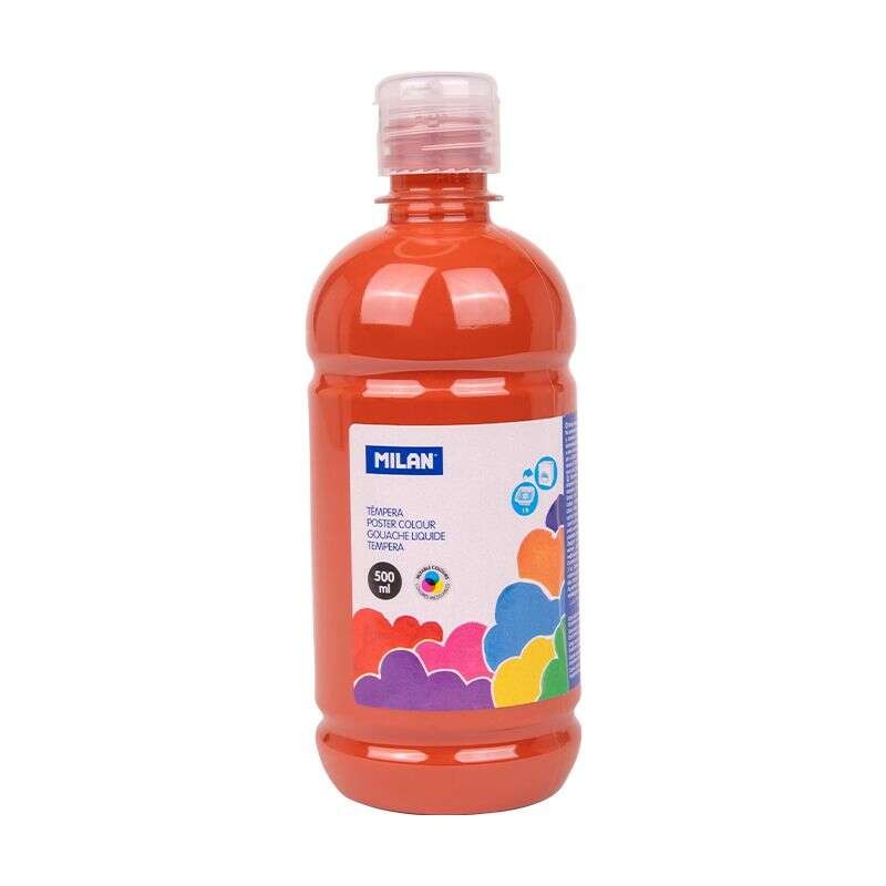 Tempera Milano Bottiglia 500ml - Tappo dosatore - Asciugatura rapida - Miscelabile - Colore marrone