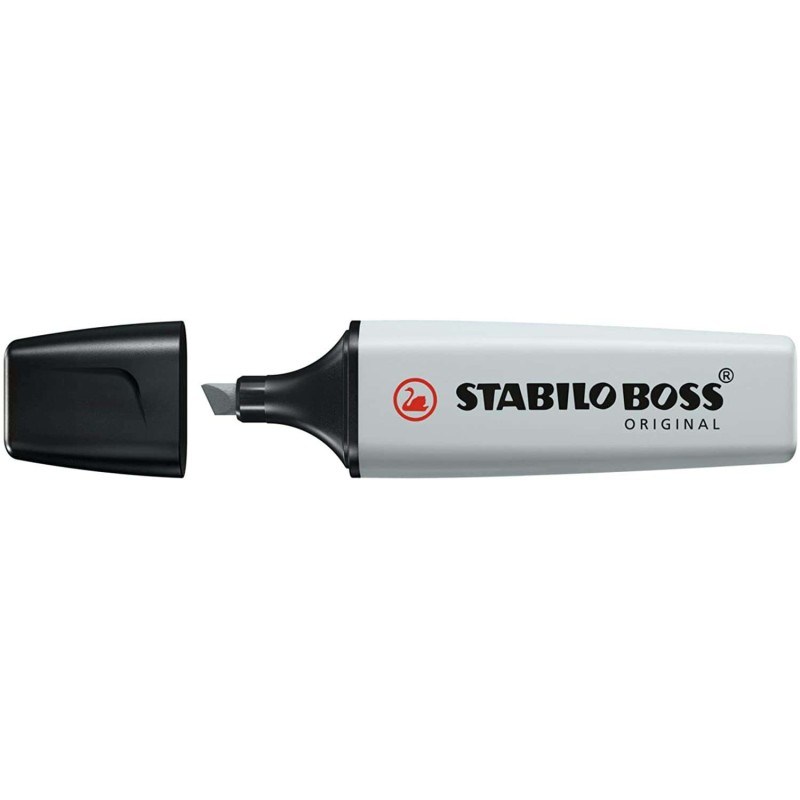 Stabilo Boss 70 Evidenziatore pastello - Linea da 2 a 5 mm - Ricaricabile - Inchiostro a base d'acqua - Colore grigio po
