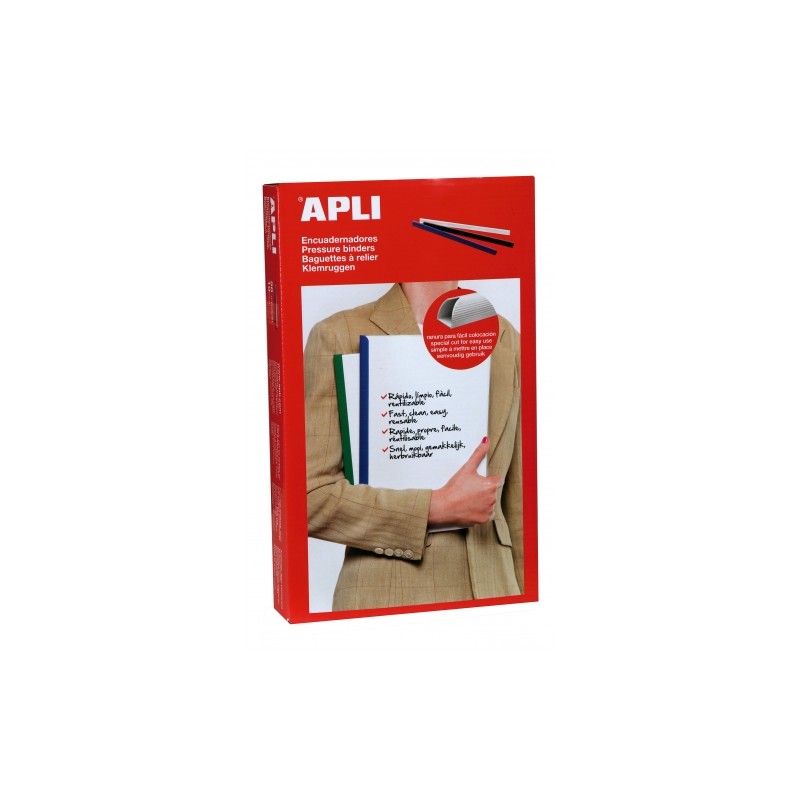 Apli Confezione da 50 raccoglitori scorrevoli - Facile e veloce - Fessura di inserimento - Capacità 100 fogli - Colore 