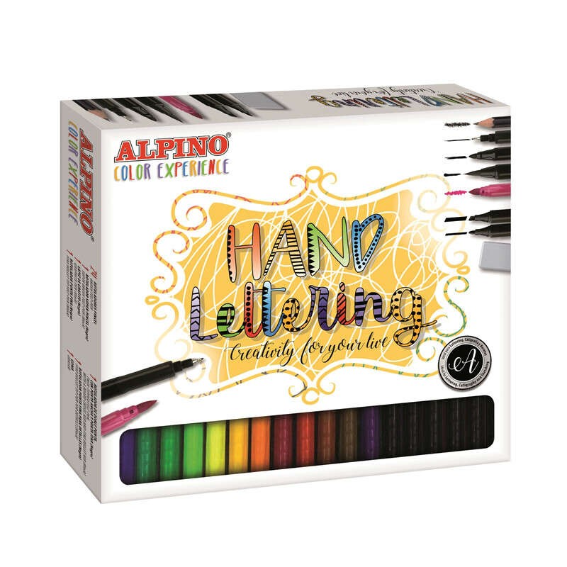 Alpino Color Experience Confezione da 24 pennarelli a mano + 1 penna a pennello. 1 penna a punta fine. 1 penna a doppia 