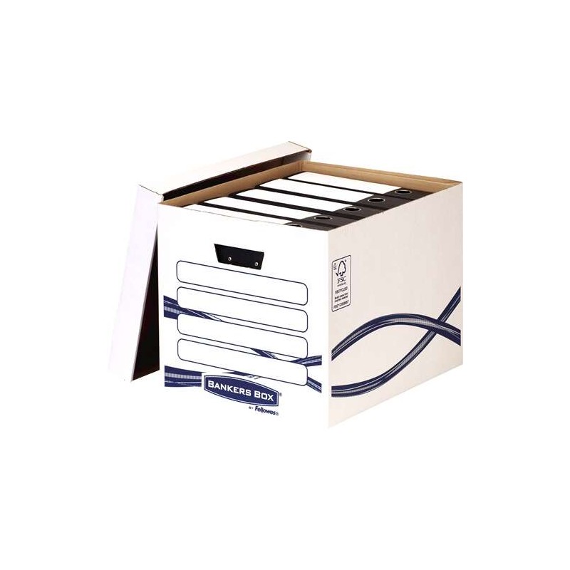 Fellowes Bankers Box Basic Maxi File Box - Montaggio manuale - Cartone riciclato - Certificato FSC - Dimensioni interne 