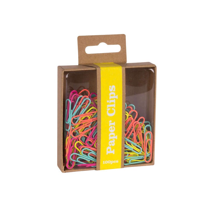 Apli Fluor Collection Confezione da 100 clip colorate fucsia. giallo. arancione e turchese