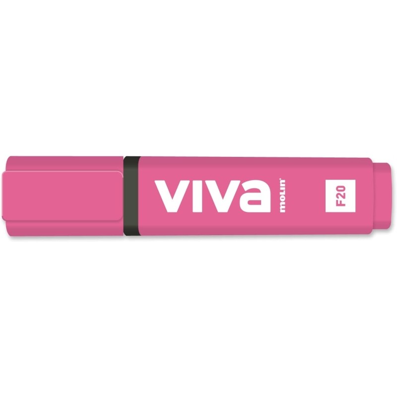 Molin Viva Marcatore fluorescente - Da 1 a 5 mm - Inchiostro a base d'acqua - Colore rosa