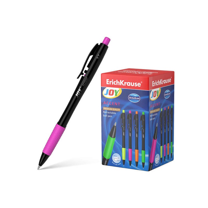 Penna a sfera automatica Erichkrause Joy Accent - Tecnologia Ultra Glide - Inchiostro blu
