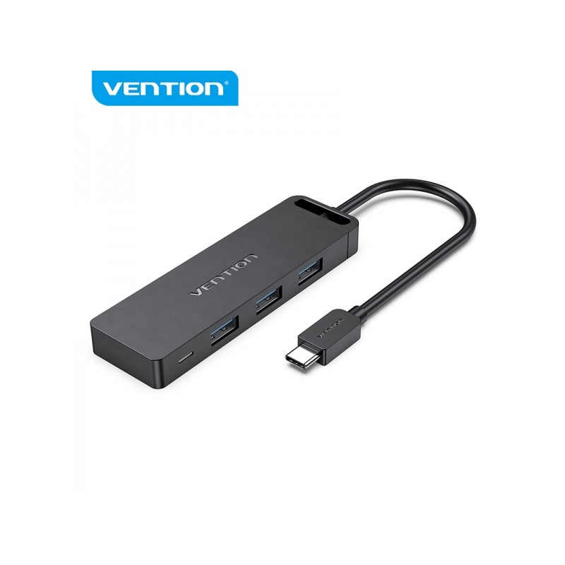 Vention HUB 5 in 1 da USB-C a 3xUSB3.0/USB-C(Gen1)/Micro-B alimentato - 0.15 m - Colore nero