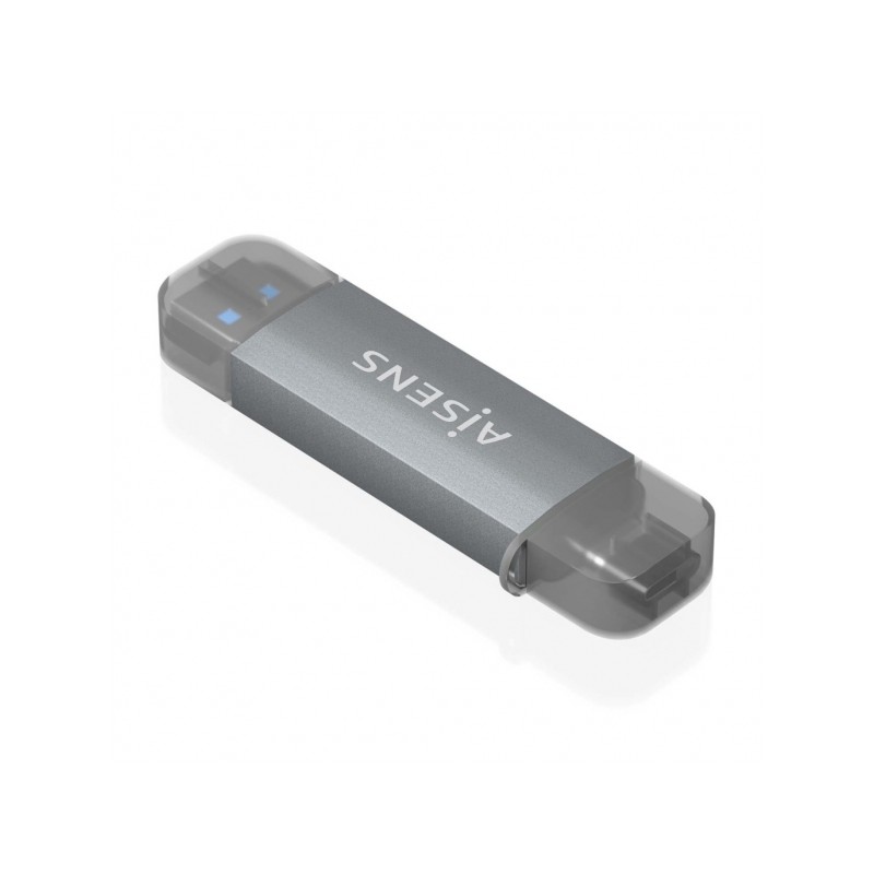 Lettore di schede Aisens USB-C e USB-A - Compatibile con SD. Micro SD. MMC. RS-MMC - Supporta USB 3.1 Gen1 - Compatibile