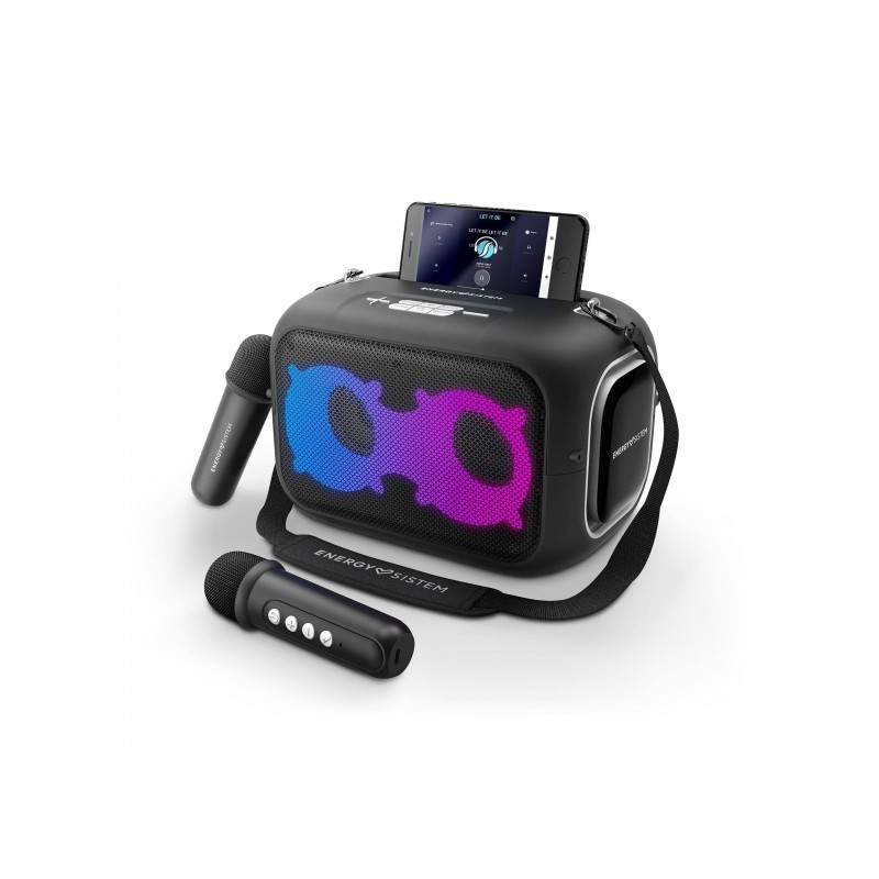 Energy Sistem KaraokeStar Speaker 60W - Bluetooth 5.4 - True Wireless - IPX4 - 8h di autonomia - Luci LED - 2 microfoni 