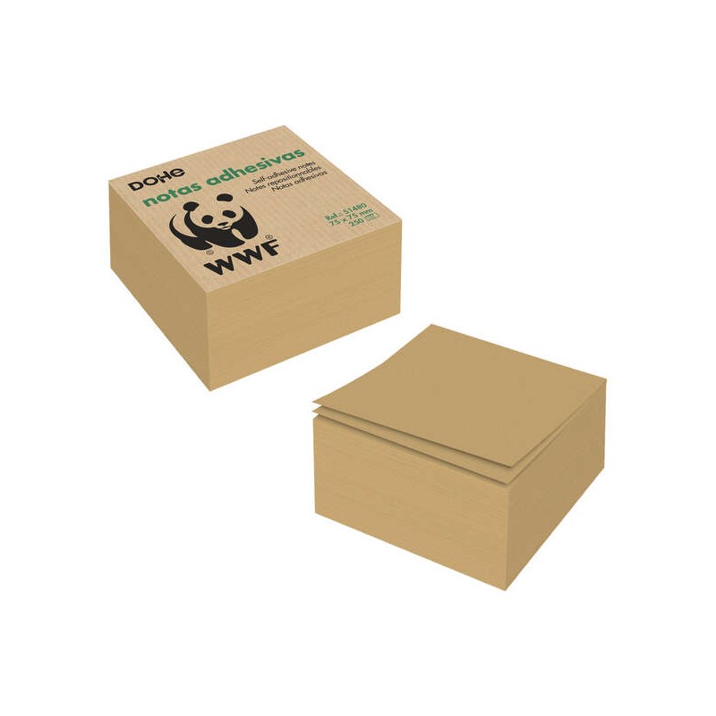Cubi per appunti riposizionabili Dohe in carta kraft da 75 g/m² - Adesivo potente - Ideale per i promemoria