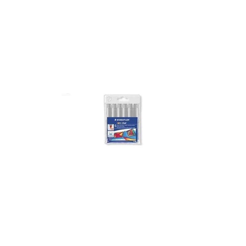 Staedtler Noris Watercolour 340 Confezione da 6 pennarelli grandi - Tratto 3 mm circa - Facilmente lavabile - Inchiostro