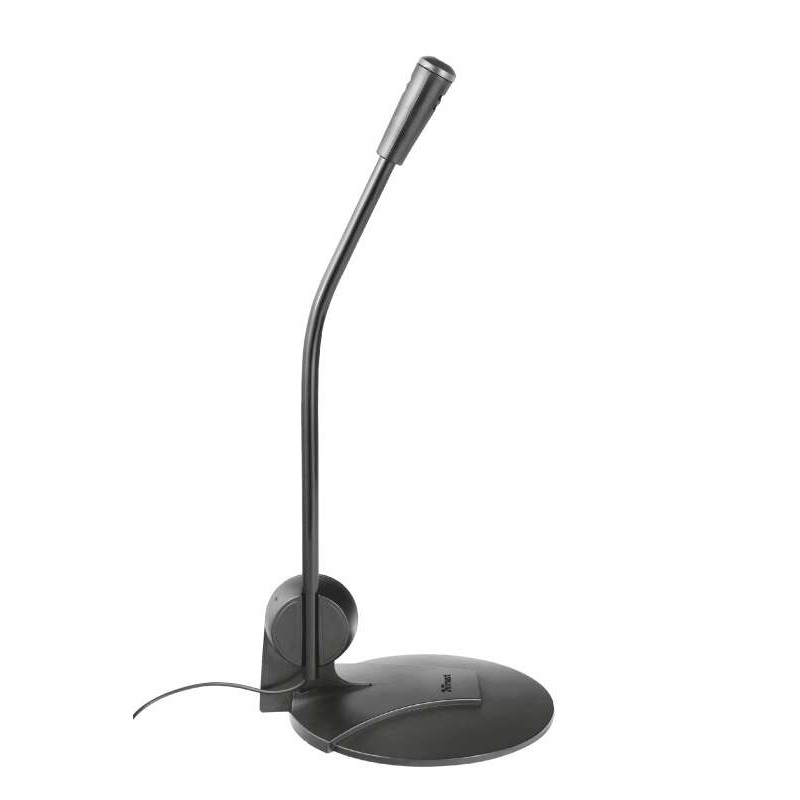 Trust Primo Microfono da tavolo - Alta sensibilità - Jack da 3.5 mm - Cavo da 1.80 m - Nero - Colore nero