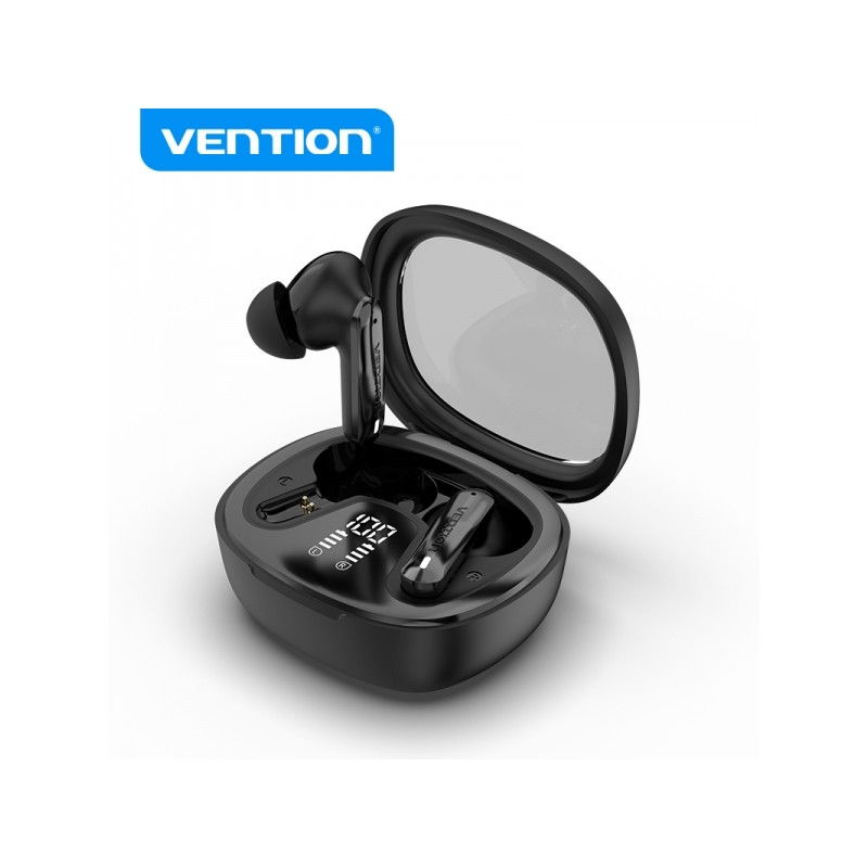 Vention Cuffie Bluetooth 5.3 con custodia di ricarica - Autonomia 7 ore - Display LED AIR A01 - Colore nero