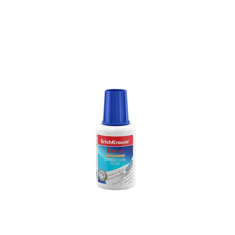 Erichkrause Correttore Liquido Extra con Spugna 20gr - Asciugatura rapida - Efficiente ed economico - Colore Bianco