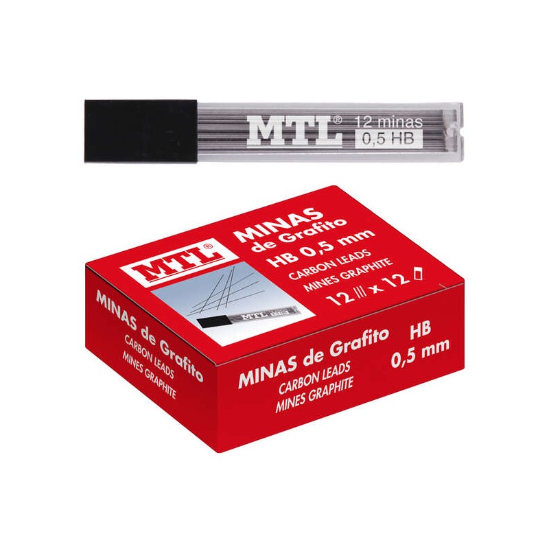 Matite di grafite Dohe ricaricabili - 0.5 mm - Alta resistenza alla rottura - Linea intensa - Confezione da 24 vaschette