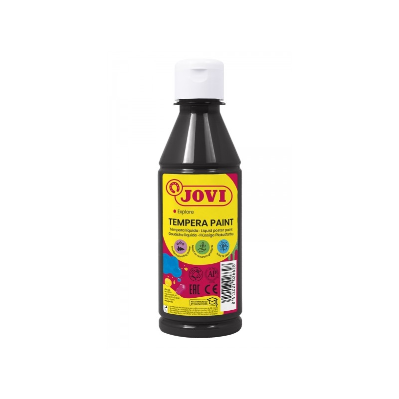 Jovi Tempera Paint Tempera liquida 250ml - A base d'acqua - Pronta all'uso - Alto potere coprente - Rapida asciugatura -