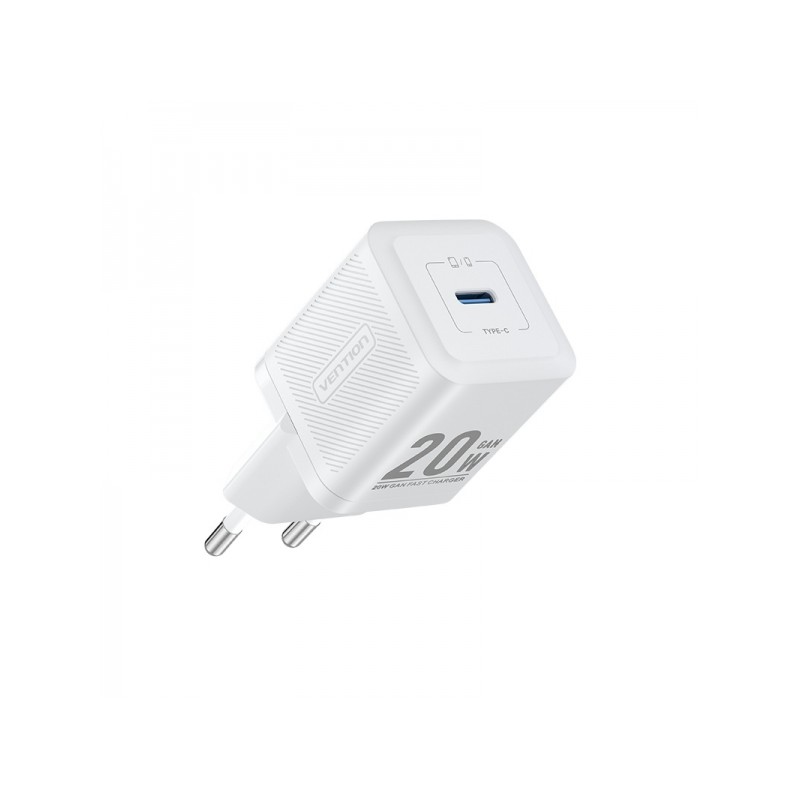 Caricatore da parete Vention GaN USB-C 20W - Carica rapida UE - Bianco