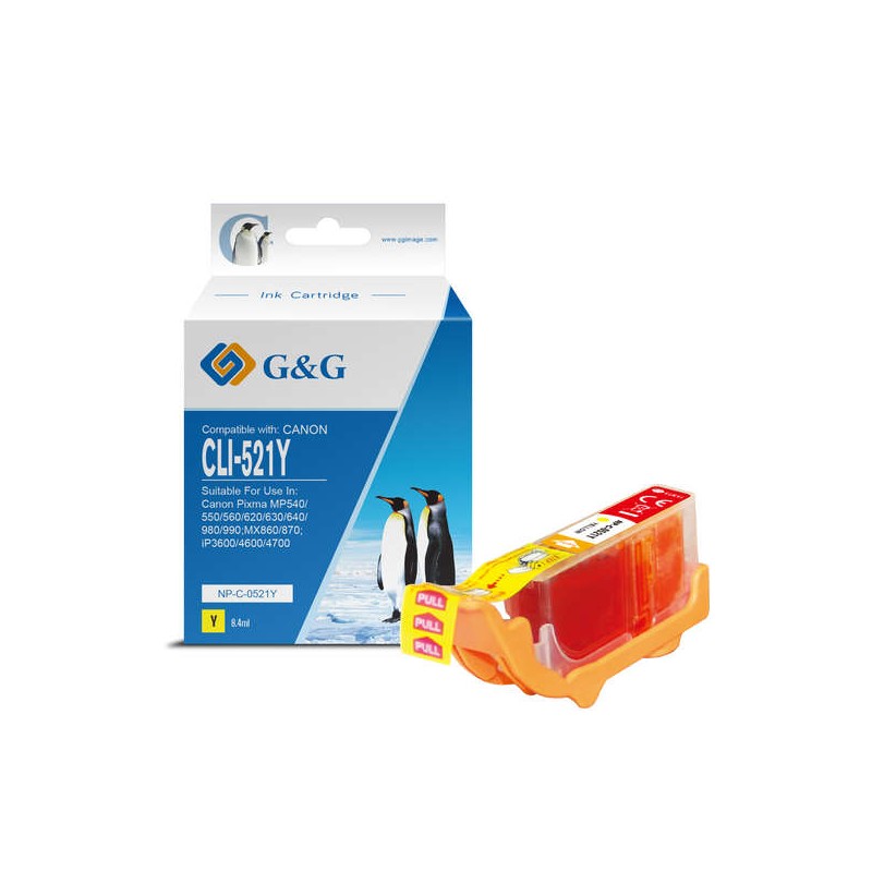 GeG Canon CLI521 Cartuccia d'inchiostro generica gialla - Sostituisce 2936B001