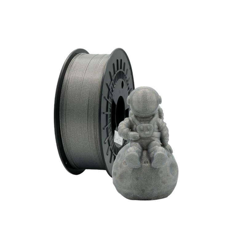 Filamento 3D PLA GLITTER - Diametro 1.75 mm - Bobina da 1 kg - Colore argento