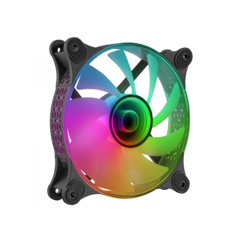 Mars Gaming MF-3D ARGB Fan - Effetto specchio 3D Infinity - Illuminazione ARGB a 360° - Compatibile con Asus Aura Sync 