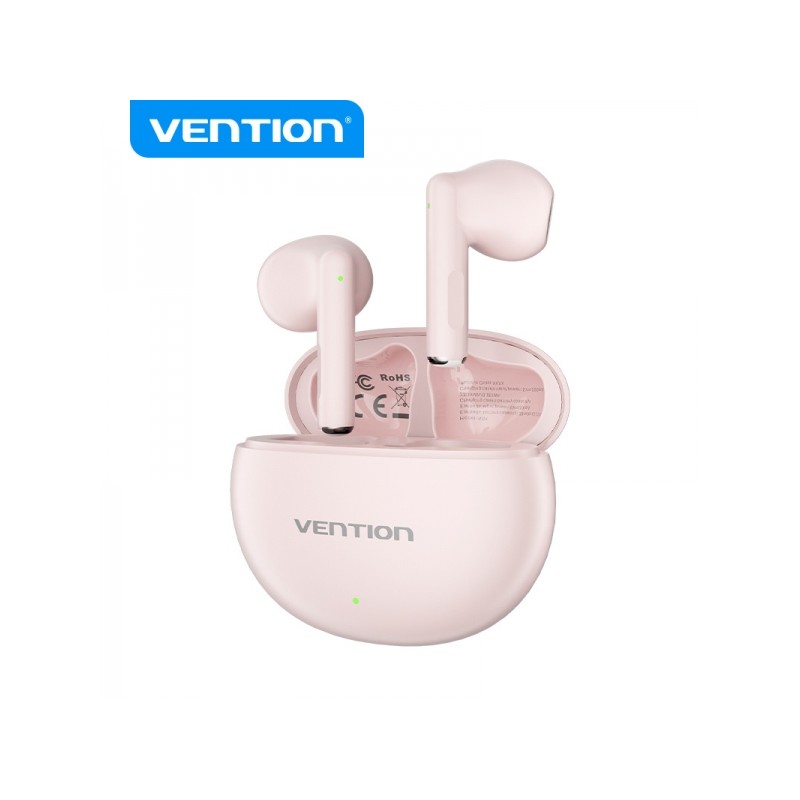 Vention Cuffie Bluetooth 5.3 con custodia di ricarica - 6 ore di durata della batteria ELF 06 - Rosa