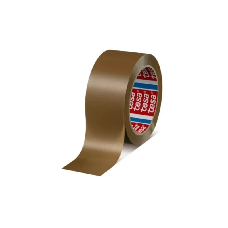 Tesa 4100 Nastro da imballaggio per impieghi gravosi 50 mm x 66 metri - PVC ruvido - Adesivo forte - Colore marrone
