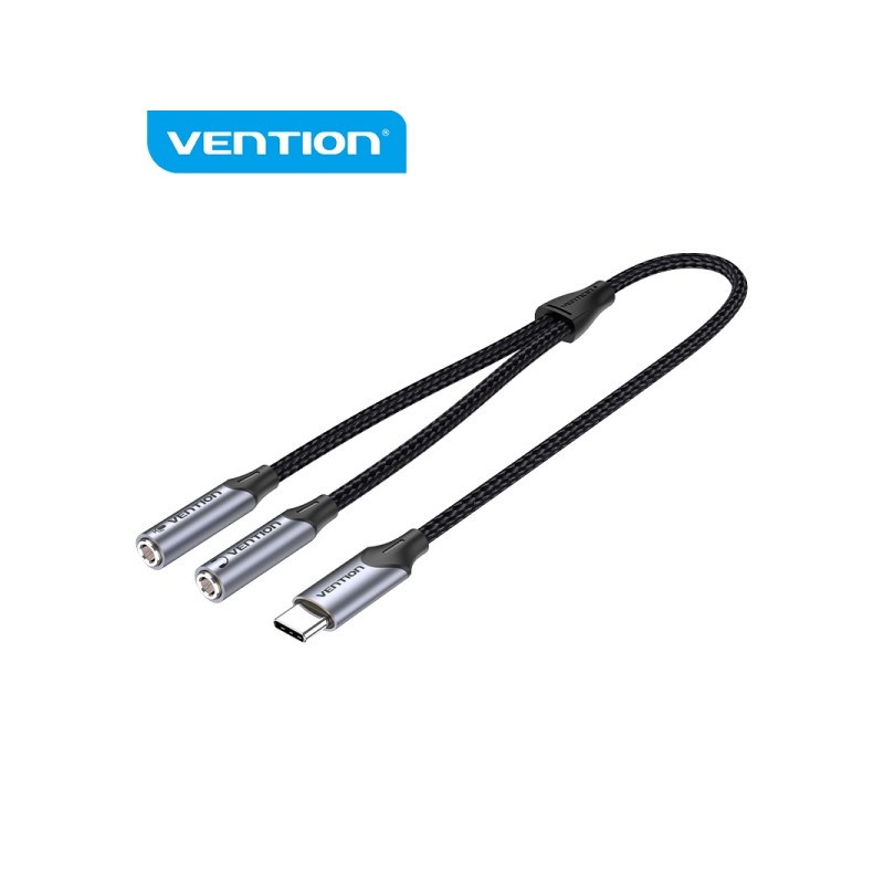 Adattatore Vention da USB-C a TRS - Suono Hi-Fi - Chip VT0200 - Involucro in alluminio - Antimanipolazione - Resistente 