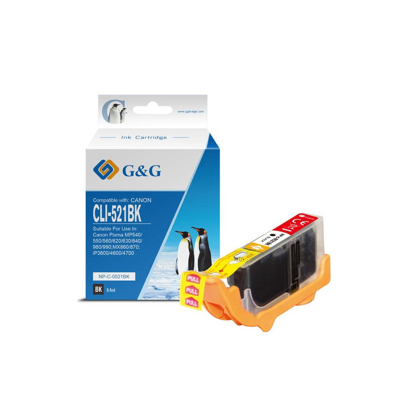 GeG Canon CLI521 Cartuccia d'inchiostro nera generica - Sostituisce 2933B001