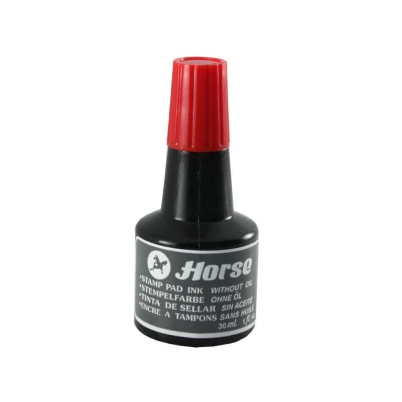 Bottiglia di inchiostro di cavallo per tampone 30ml - Senza olio - Colore rosso