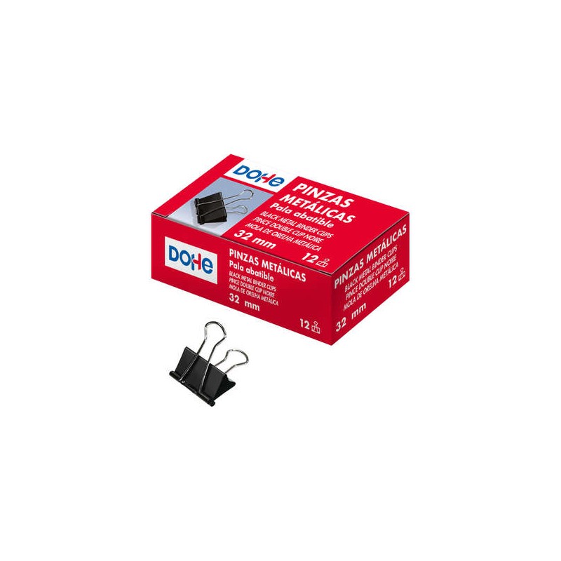 Dohe 12 fermagli per carta in metallo - 50 mm - Acciaio resistente - Colore nero