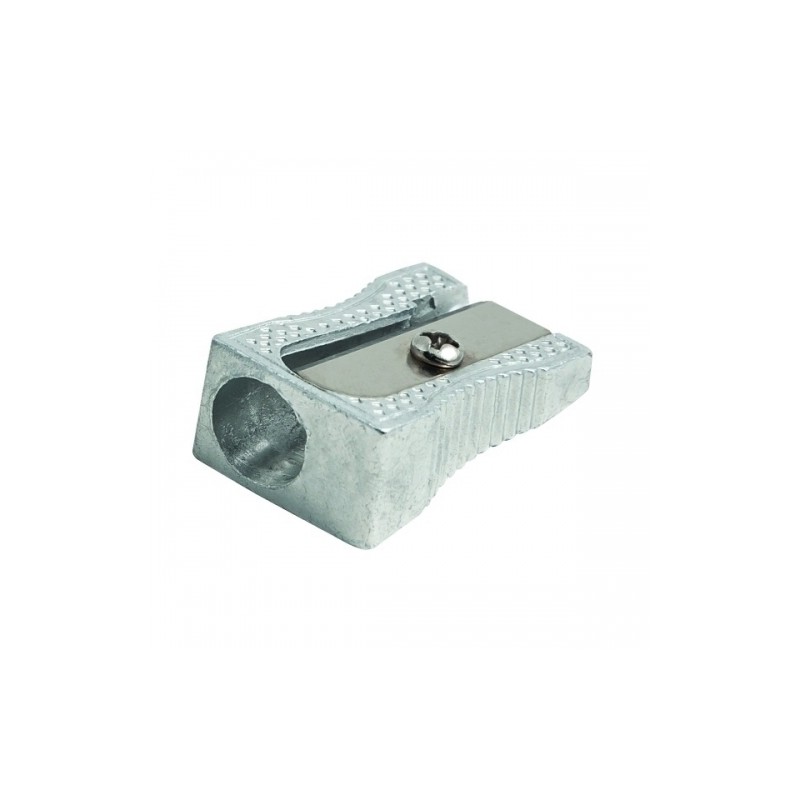 Faibo Temperamatite in metallo per matite fino a 8 mm - Forma a cuneo - Colore alluminio