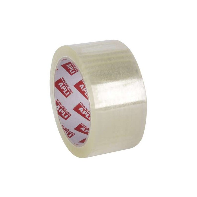 Apli Premium Silent Tape 48mmx6m 32 Micron PVC - Adesivo a solvente - Tenuta extra forte - Svolgimento silenzioso - Tras