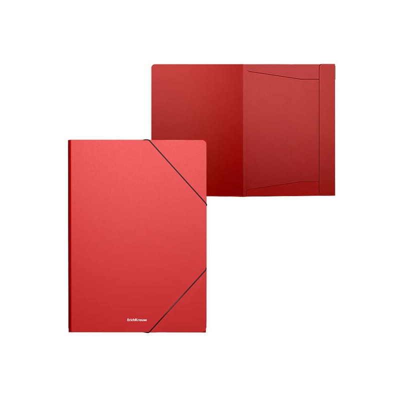 Erichkrause Cartella Classic A4 opaca con lembi - In polipropilene - Colore rosso
