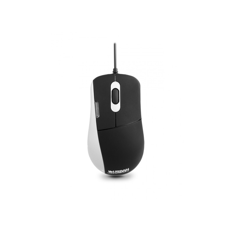 Urban Factory Soft Touch Mouse con cavo USB - 800 dpi - Utilizzo ambidestro - Nero