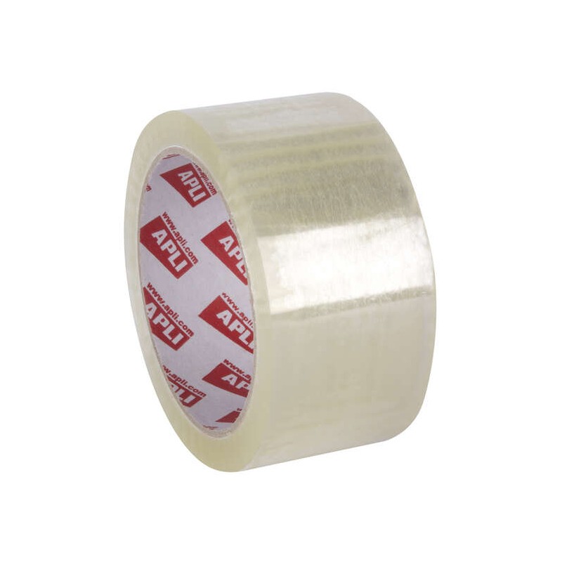 Apli Premium Pp Solvent Tape Trasparente 48mm x 66m - Resistente all'umidità e all'invecchiamento - Adesivo di alta qua