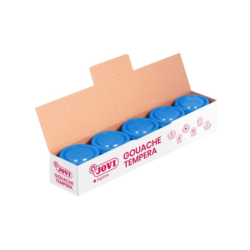 Jovi School Tempera Pot 35ml - Applicazione su più superfici - Utilizzo con pennello. rullo o spatola - Colori miscelab
