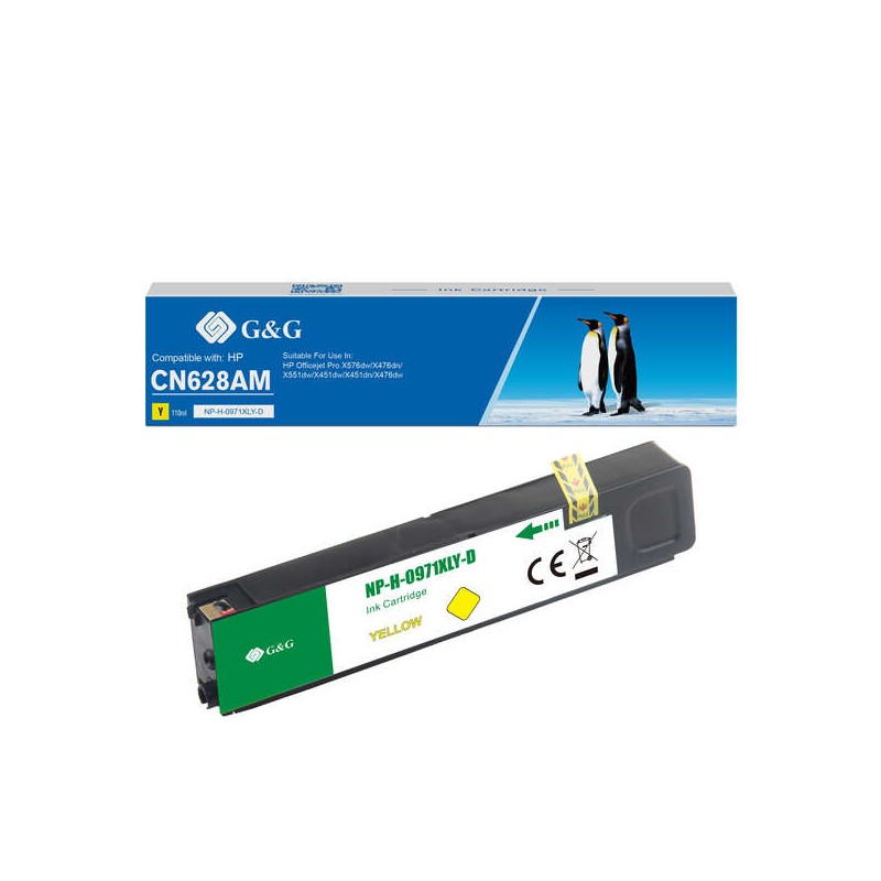 GeG HP 971XL Cartuccia d'inchiostro a pigmenti gialli generica - Sostituisce CN628AE/CN624AE