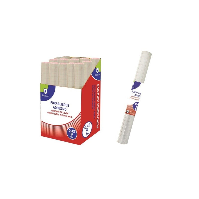 Rotolo di polipropilene Bismark 6x0.45m - Autoadesivo - Griglia di precisione - Trasparente