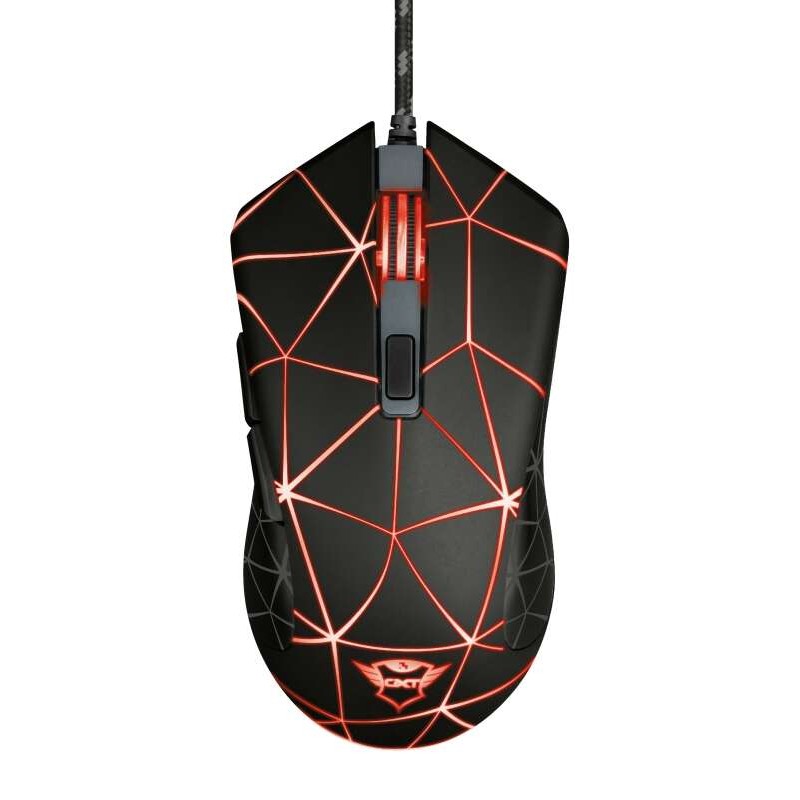 Trust Gaming GXT 133 Locx Mouse USB 4000dpi - 6 pulsanti - Illuminazione a LED - Cavo intrecciato da 1.80 m - Utilizzo a