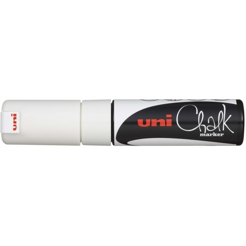Uni-ball PWE-8K Marcatore a gesso liquido - Punta smussata 8 mm - Cancellabile a umido - Resistente alla pioggia - Color