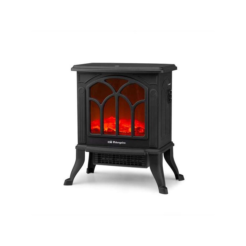 Caminetto elettrico Orbegozo CM 9020 Elegance - Effetto fuoco reale - Riscaldatore in ceramica - Termostato regolabile -