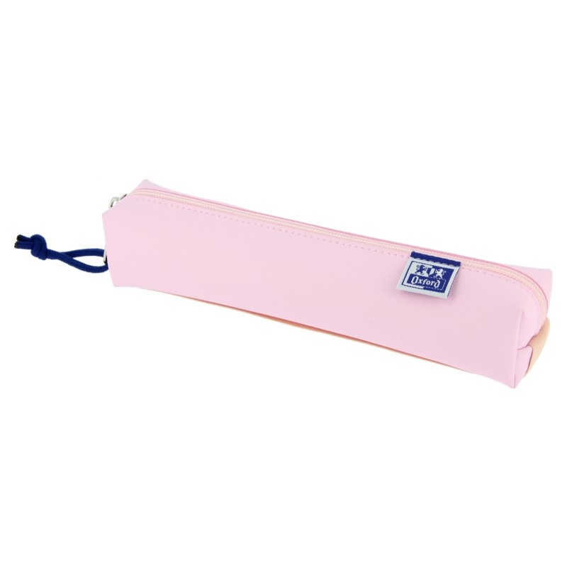 Oxford Live e Go Small Square Pencil Case - Materiale imbottito - Elastico per fissaggio al notebook - Colore rosa