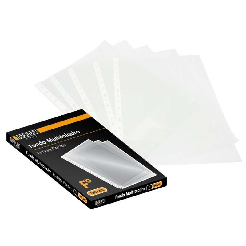 Ingraf Confezione da 100 Manicotti Multidrill Folio Trasparente 70 Micron - Finitura Granulata