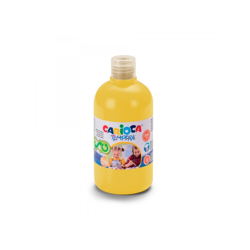 Bottiglia di tempera Carioca 500ml - Colori super lavabili - Facile da miscelare - Applicabile su materiali porosi - Alt