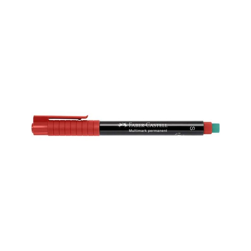 Marcatore permanente Faber-Castell Multimark - Larghezza tratto 0.4 mm - Gomma integrata - Resistente alla luce e all'ac
