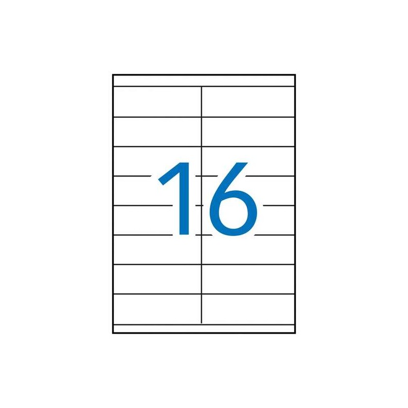 Apli Confezione da 1.600 etichette rettangolari 105x35mm - 100 fogli per 16 etichette - Adesivo permanente - Bordi dirit