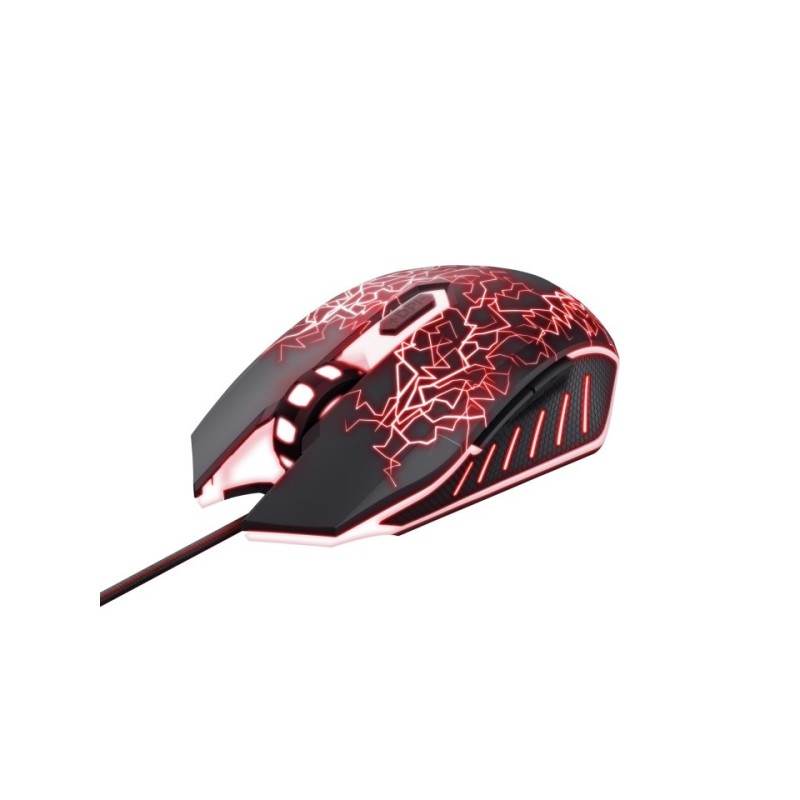 Mouse da gioco USB Trust - 4000dpi - 6 pulsanti - Illuminazione a LED - Utilizzo ambidestro - Nero - Colore nero