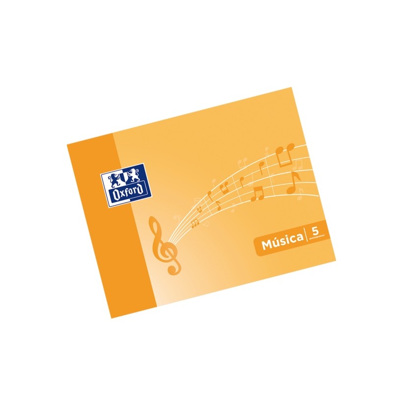 Quaderno musicale Oxford con punti metallici formato A5 10 fogli - 5 pentagrammi spaziatura 4 mm - Copertina morbida - C