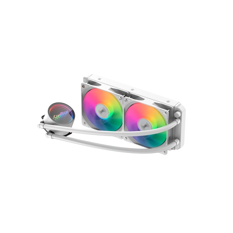 Kit di raffreddamento a liquido Coolbox Infinite Liquid240 - ARGB - TDP 250W - Compatibilità universale - Colore bianco