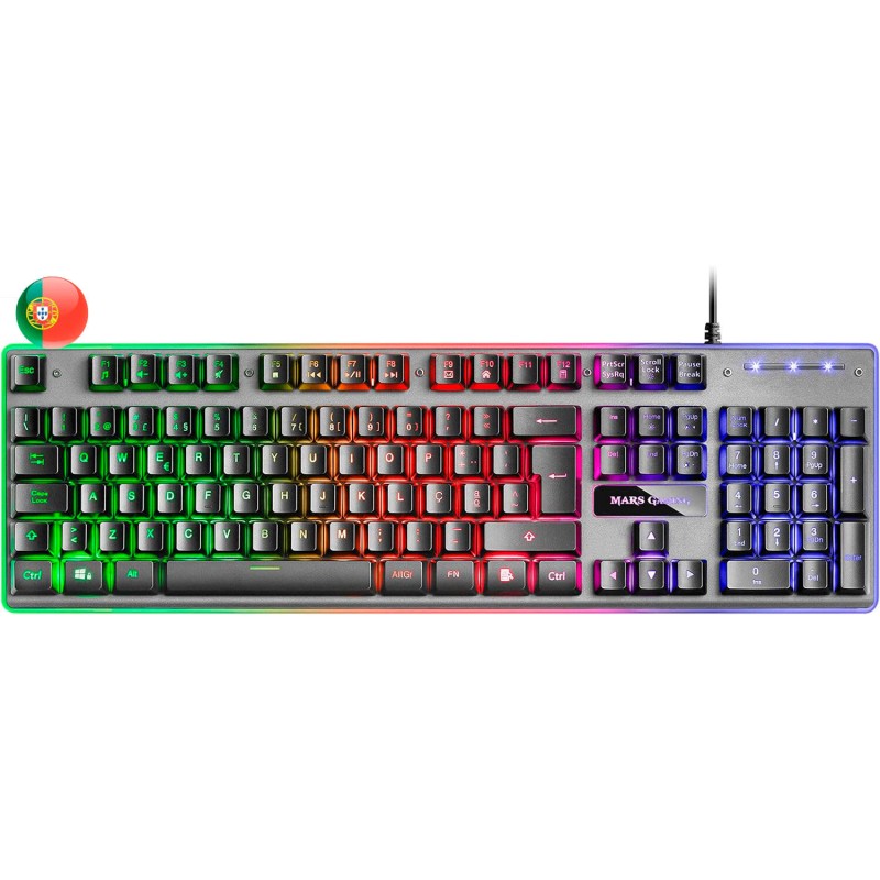Tastiera da gioco Mars Gaming MK220 - Tecnologia H-MECH - Illuminazione arcobaleno FRGB - Pannello in alluminio - Base A